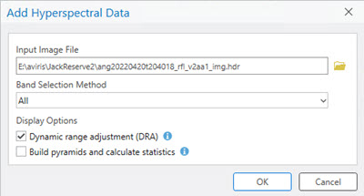 Add Hyperspectral Data dialog