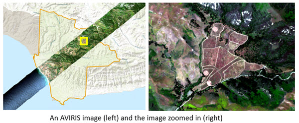 aviris image displayed in Map