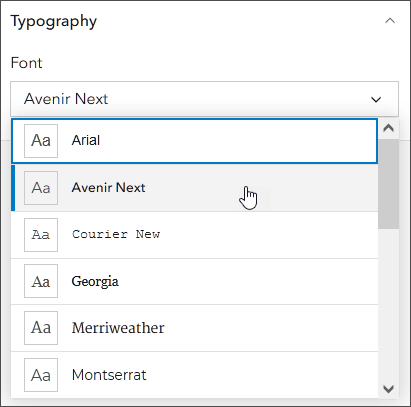 Font selector