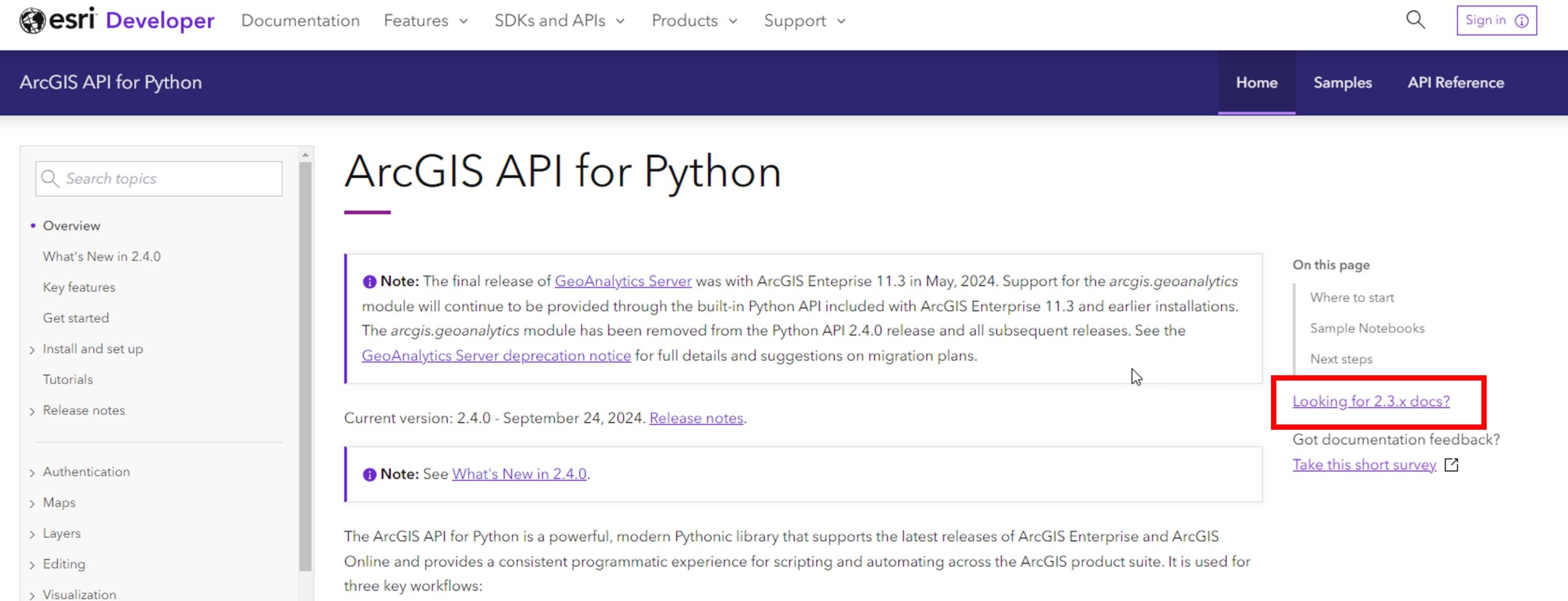 Python API Old documentation