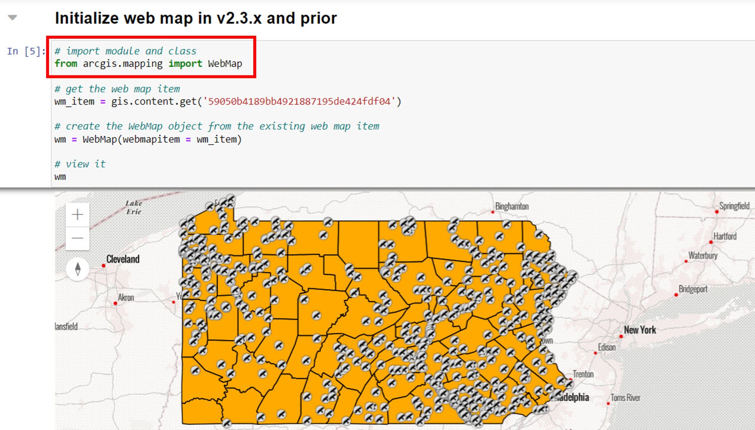 Map widget in a notebook