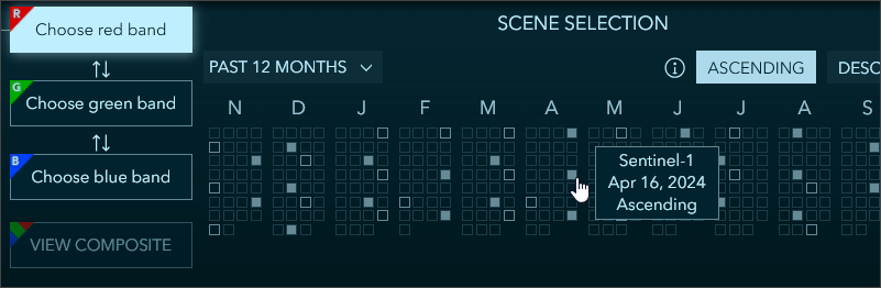 Scene selection for red band