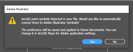 Alert asking users if they would like to convert points to Adobe Illustrator symbols