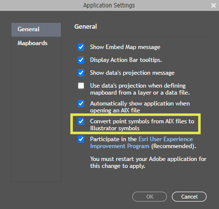 ArcGIS Maps for Adobe application settings