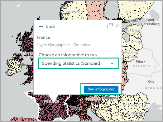 Run the Spending Statistics (Standard) infographic.