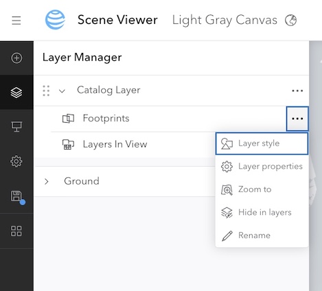 Layer properties of Catalog layer