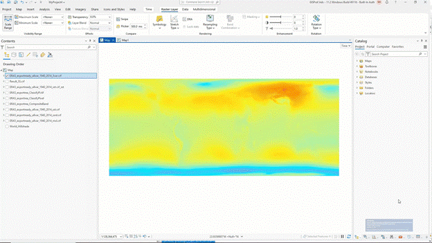 ClimaX being used in ArcGIS Pro for sea surface temperature analysis