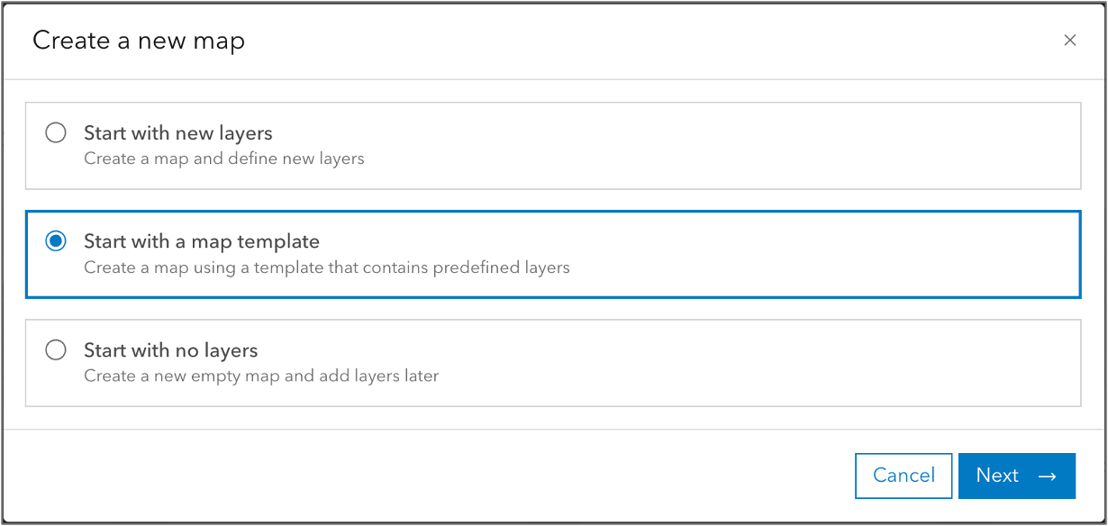 Get started with a map template.