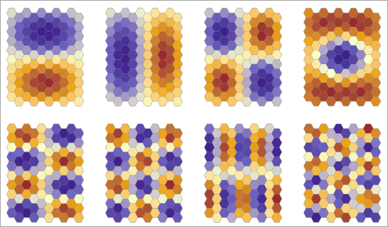 Spatial components of a hexagonal tessellation