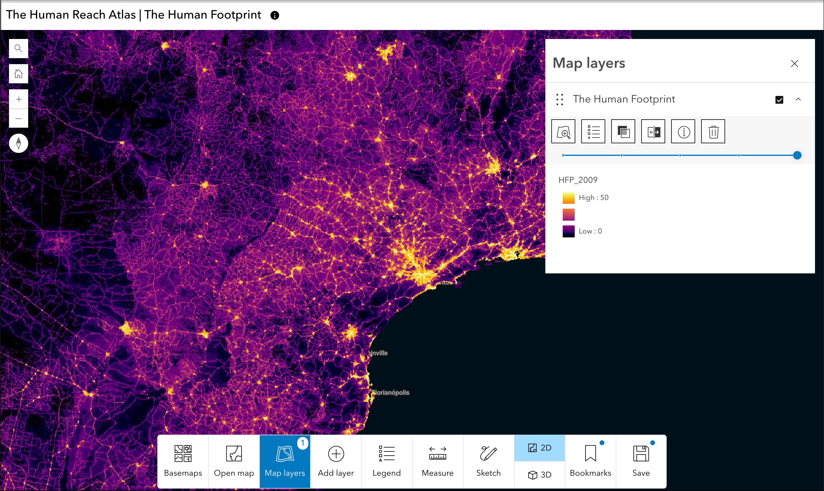 Image of Atlas template with Map layers showing legend