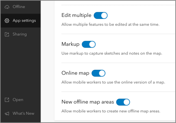 New offline settings for map authors.