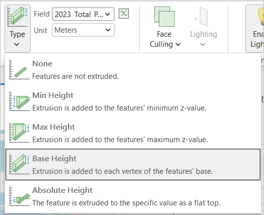 Selecting the extrusion type