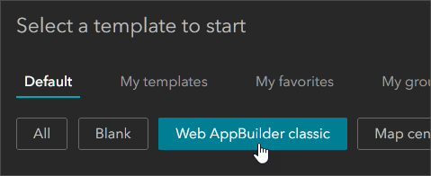 Web AppBuilder classic templates