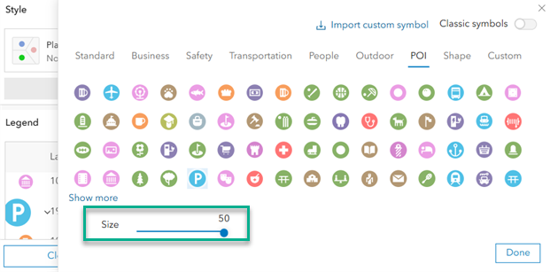 Increase the size of the parking icons.