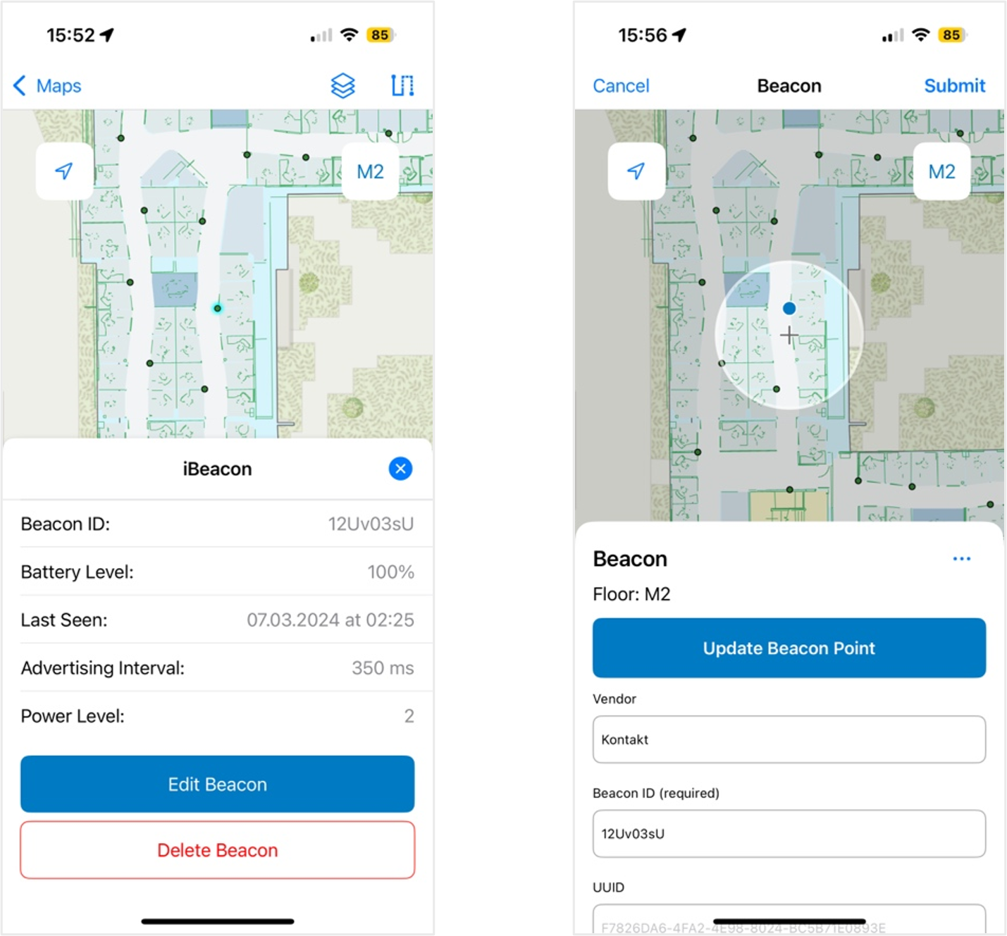 ArcGIS IPS Setup now provides beacons’ summary overview, as well as creation and modification of beacon features directly in the IPS Setup app.