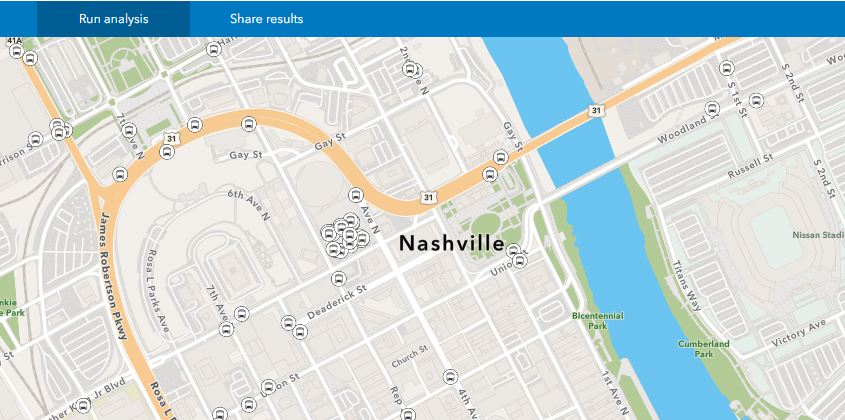 Image of Nashville WeGo bus stops