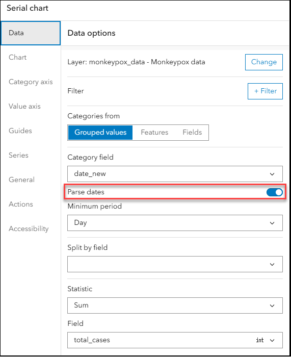 Parse date setting in serial charts