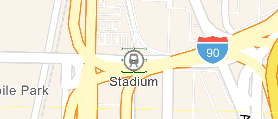 rail station icon sprite in the map