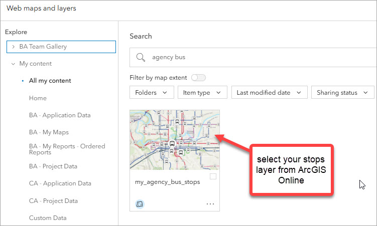 Image showing process for adding web layer from AGOL