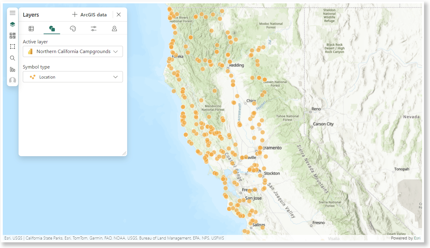 Start modifying the look of a data layer in the Symbology pane