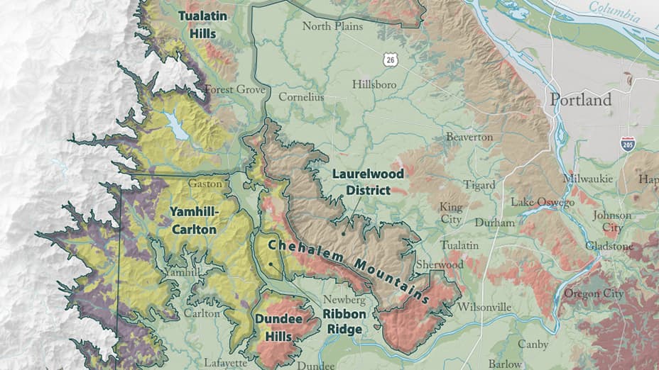 A map of the distribution of Willamette Valley soils and the story of their 50-million-year geologic origins