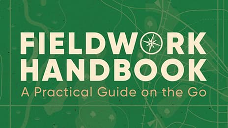 Closeup of the book cover for Fieldwork Handbook