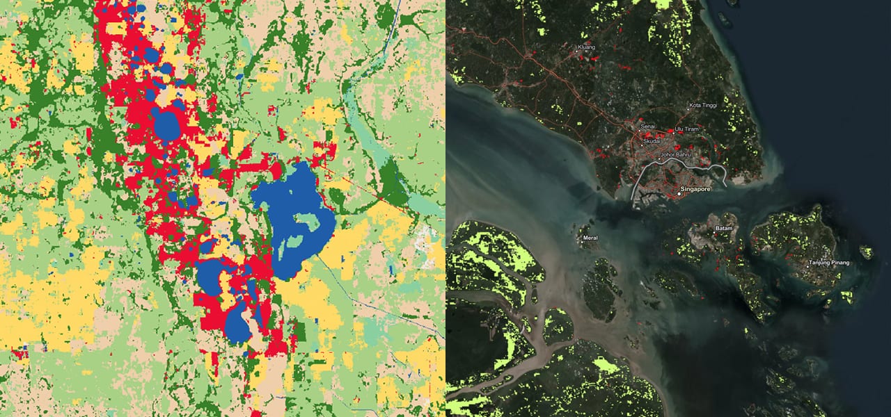 Two maps showing areas in Southeast Asia that should be prioritized for conservation