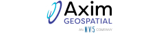 Axim Geospatial logo in black and purple lett