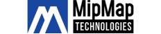 MipMap company logo in black and white letter