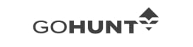شعار شركة GOHUNT يتضمن نصًا أسود منمطًا
