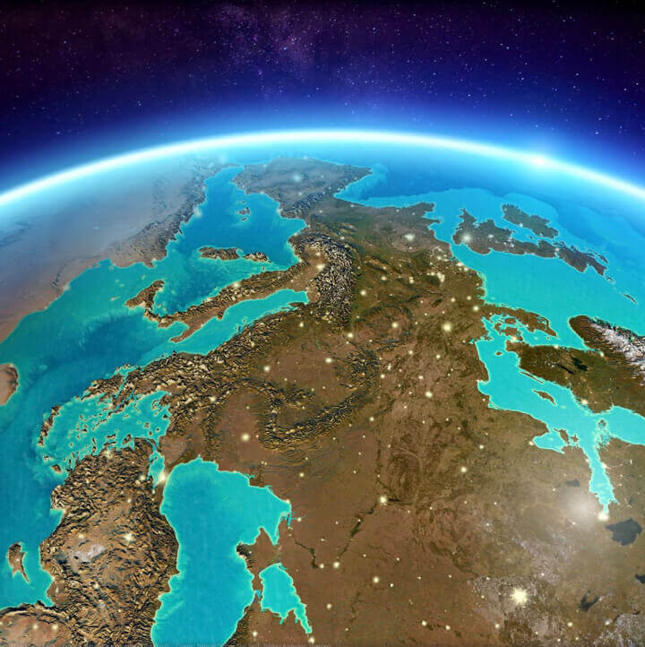 Вид части Земли из космоса