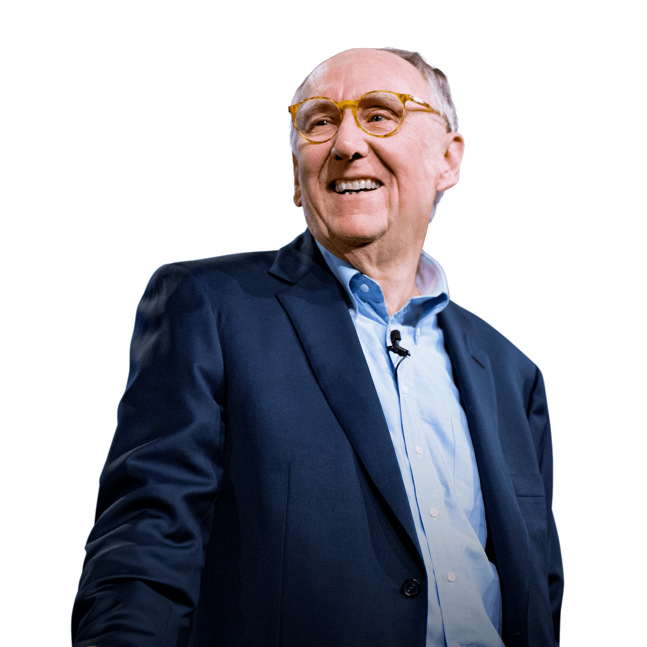 Esri President Jack Dangermond smiling and looking to the left
