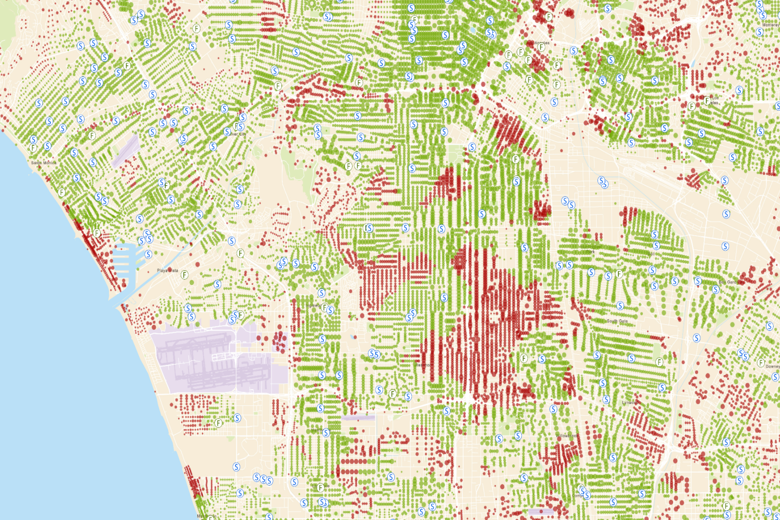 Los Angeles food access map