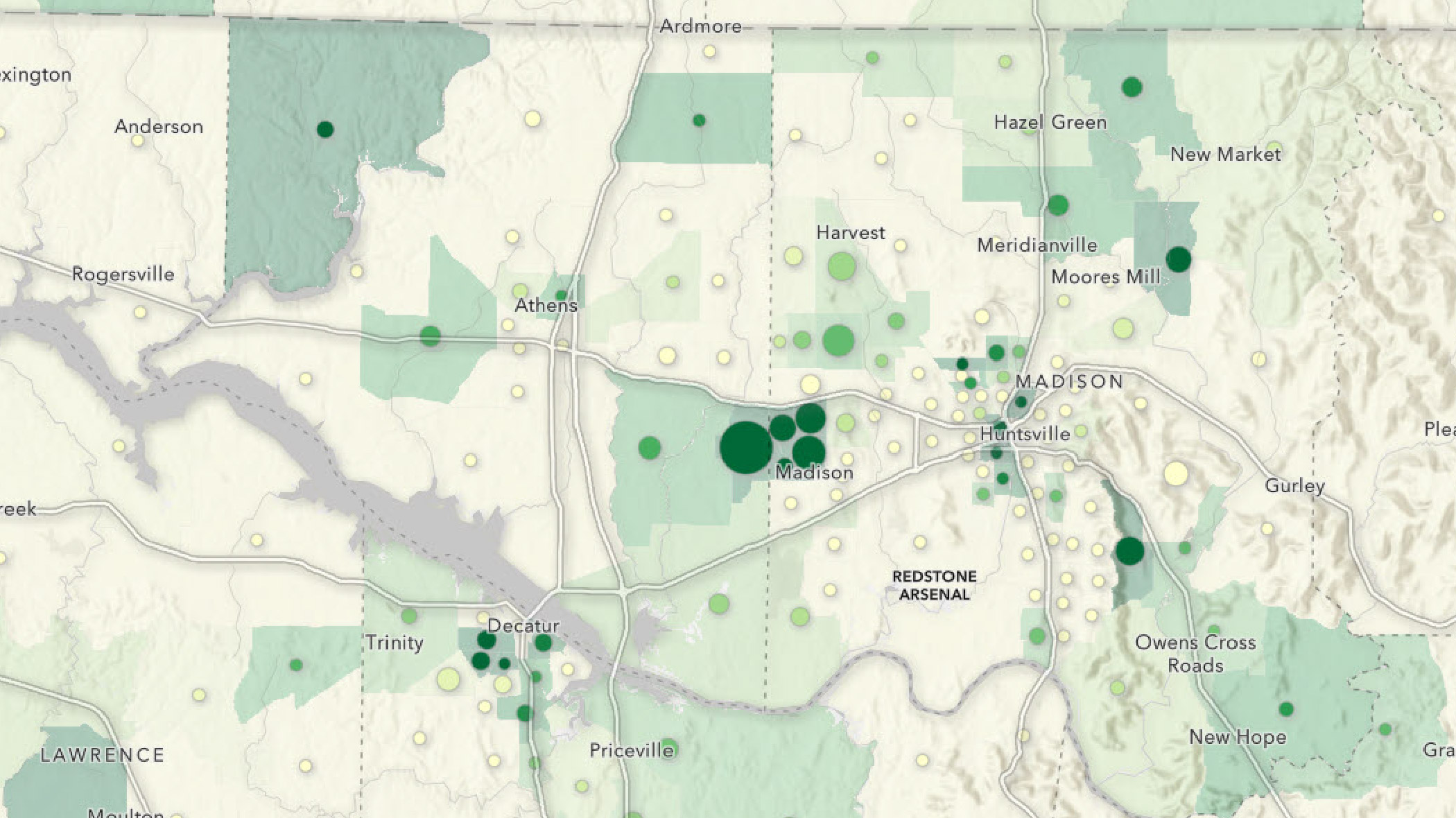 Map of Oklahoma with green dots indicating major cities.