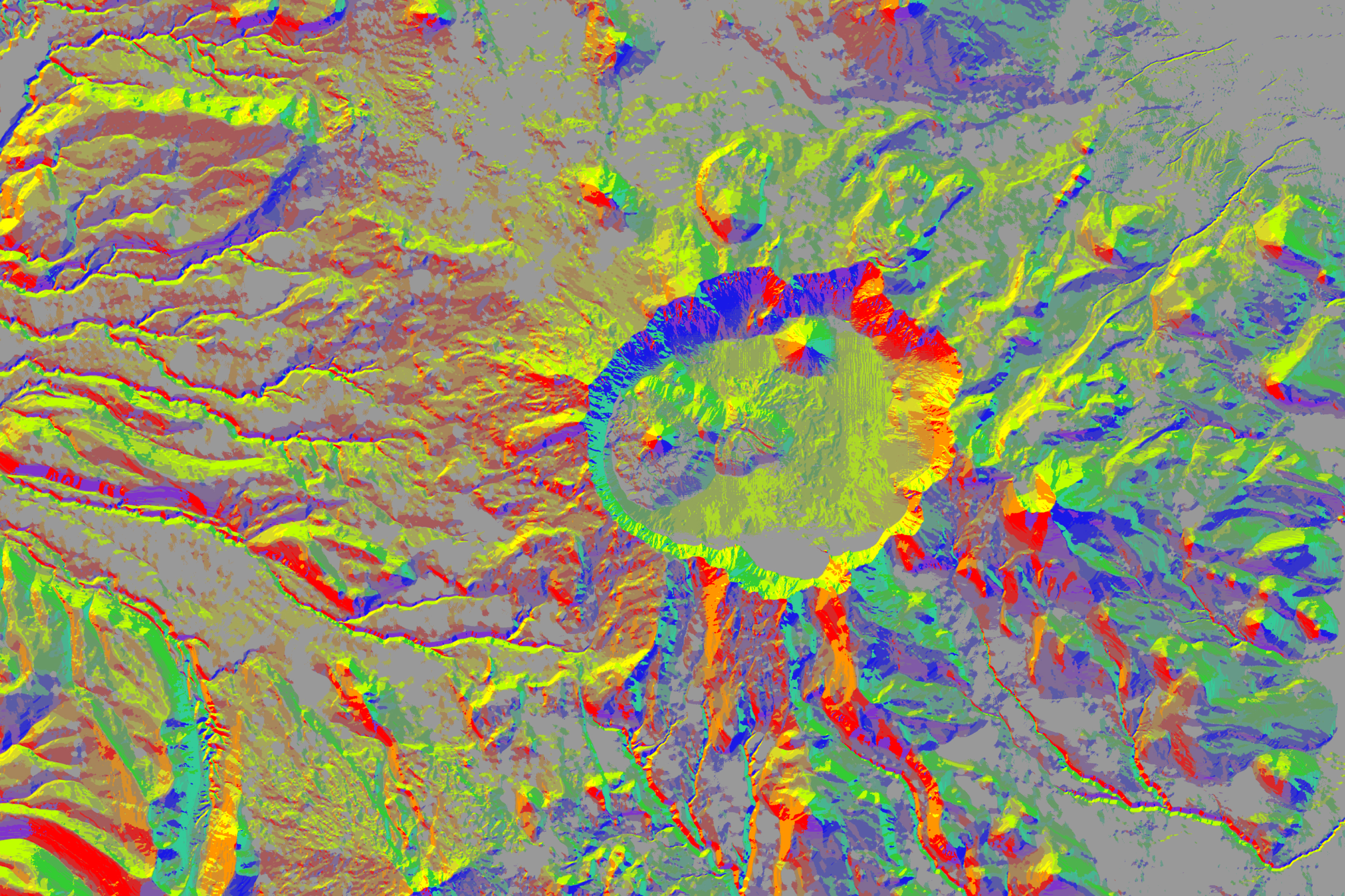 Image of map with various layers of analysis 