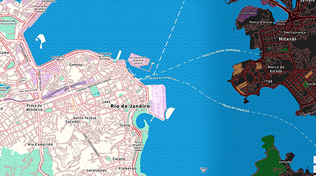 Colorful map of Rio de Janeiro and surrounding areas