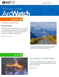 The cover of the February 2024 issue of ArcWatch