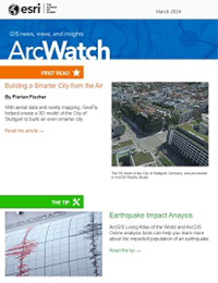 The cover of March 2024 issue of ArcWatch
