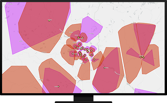 Бежевая карта с большими областями красного, оранжевого и фиолетового цвета