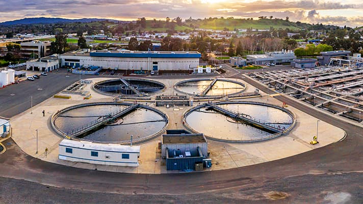 Aerial view of Central San’s water treatment facility