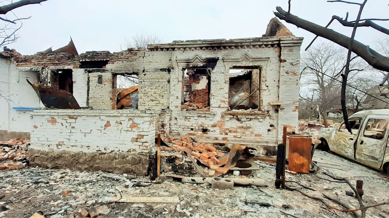 Objects destroyed as a result of Russian aggression.