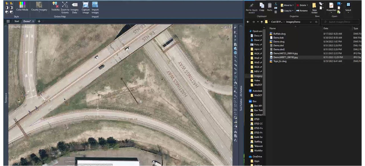 Imagery of an intersection on a freeway is able to be dissected through ArcGIS Online