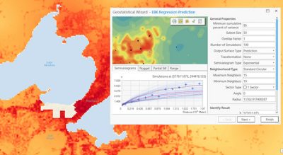 Foto di una mappa termica e il Geostatistical 