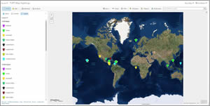 This map, available to view in ArcGIS Online, shows the sea turtle species and locations of sightings that have been documented by the TURT app users around the world.